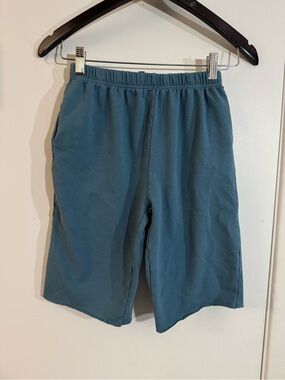 Lulu's Men's Athletic Elastic-Waist Teal-Blue Shorts